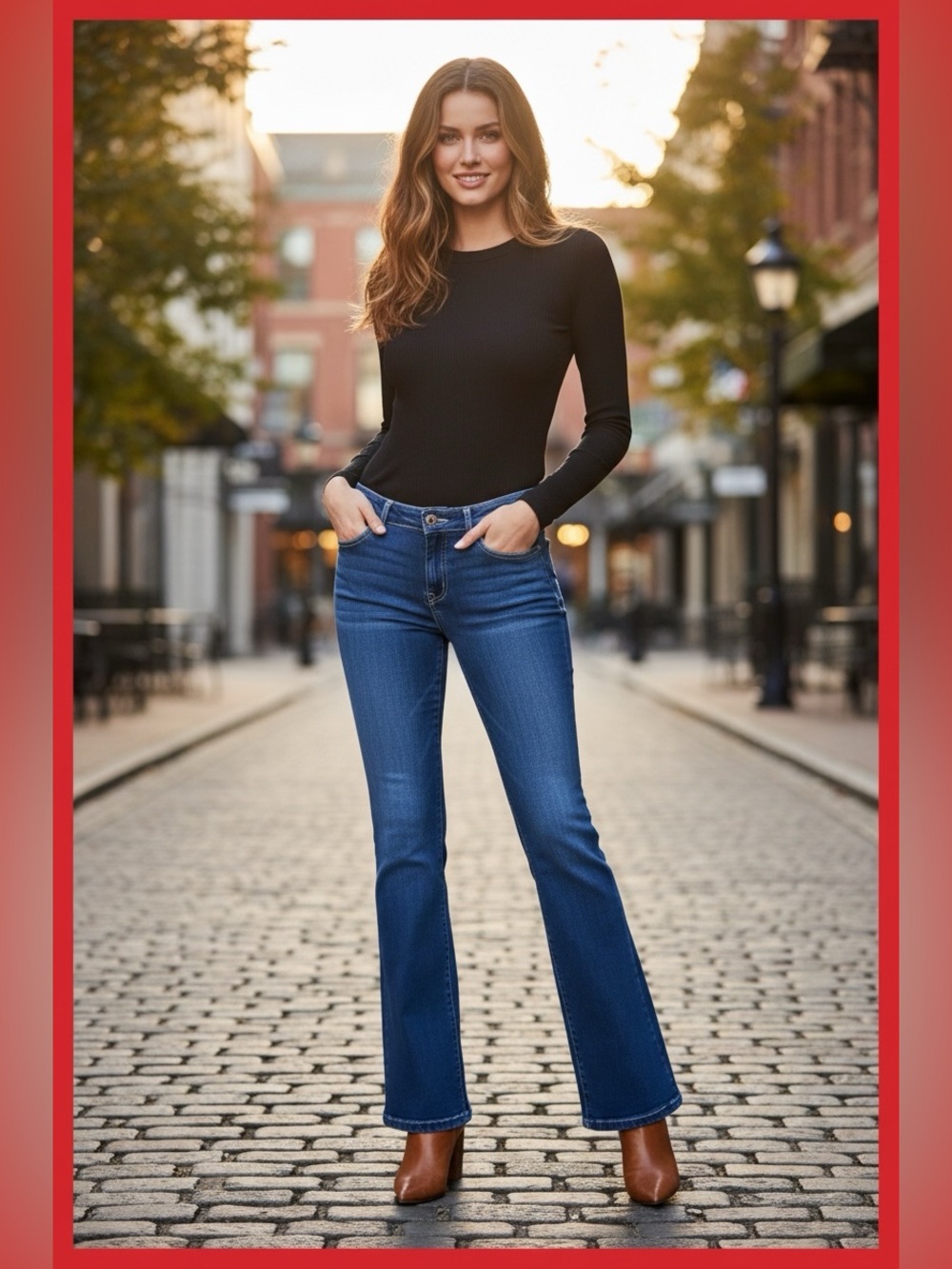 GUESS Boot Cut Mid Rise Whiskered Jeans 29